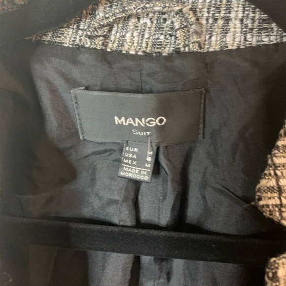 Mango Suit Blazer Gold Gray Size Medium - Picture 4 of 5